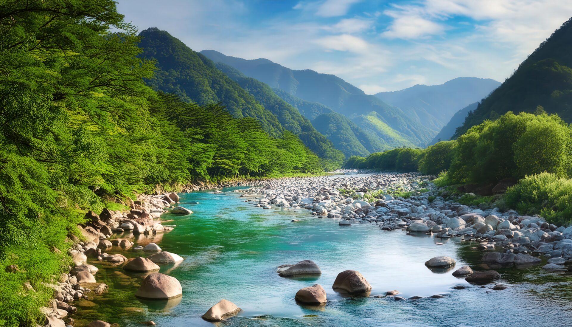 渓流と大きな岩