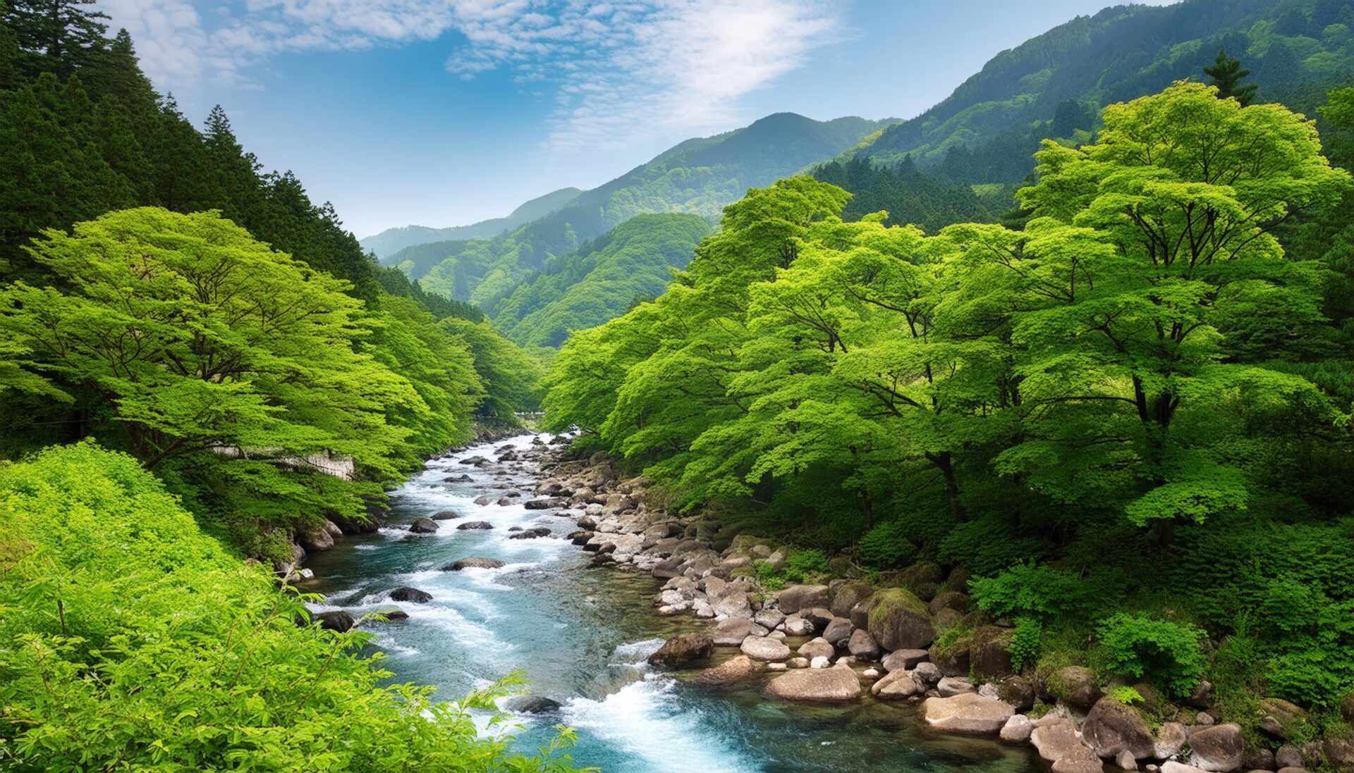 渓谷を流れる川