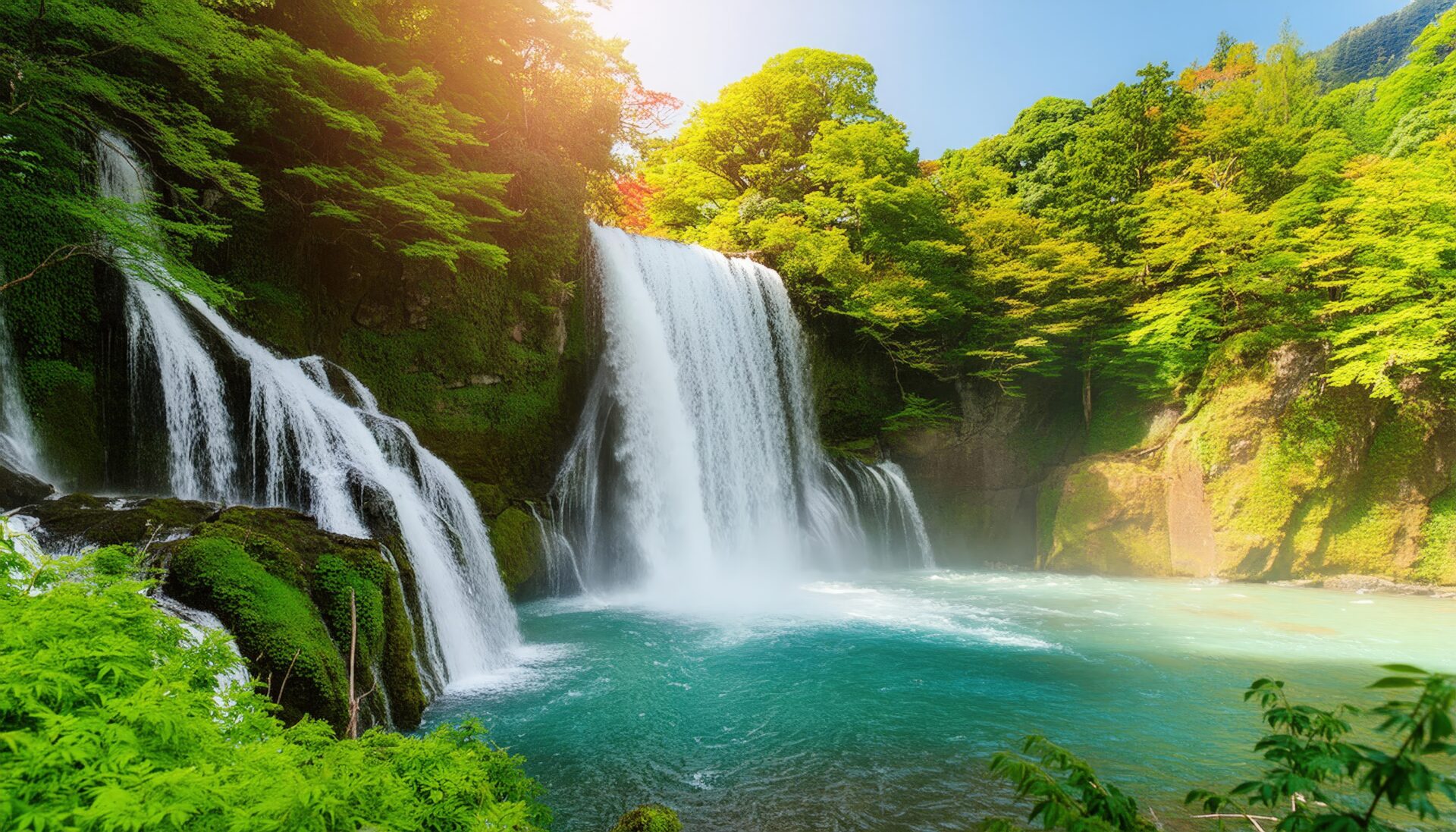 森に囲まれた大滝