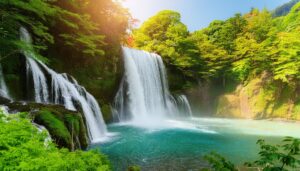 森に囲まれた大滝