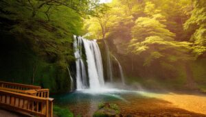 木道から眺める滝壺