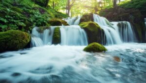 滝壺に注ぐ小滝群