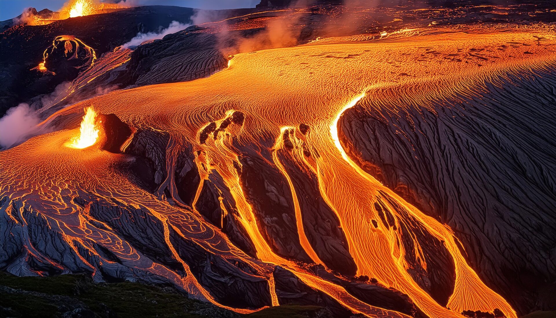 溶岩が広がる大地