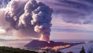 海沿いの火山噴火