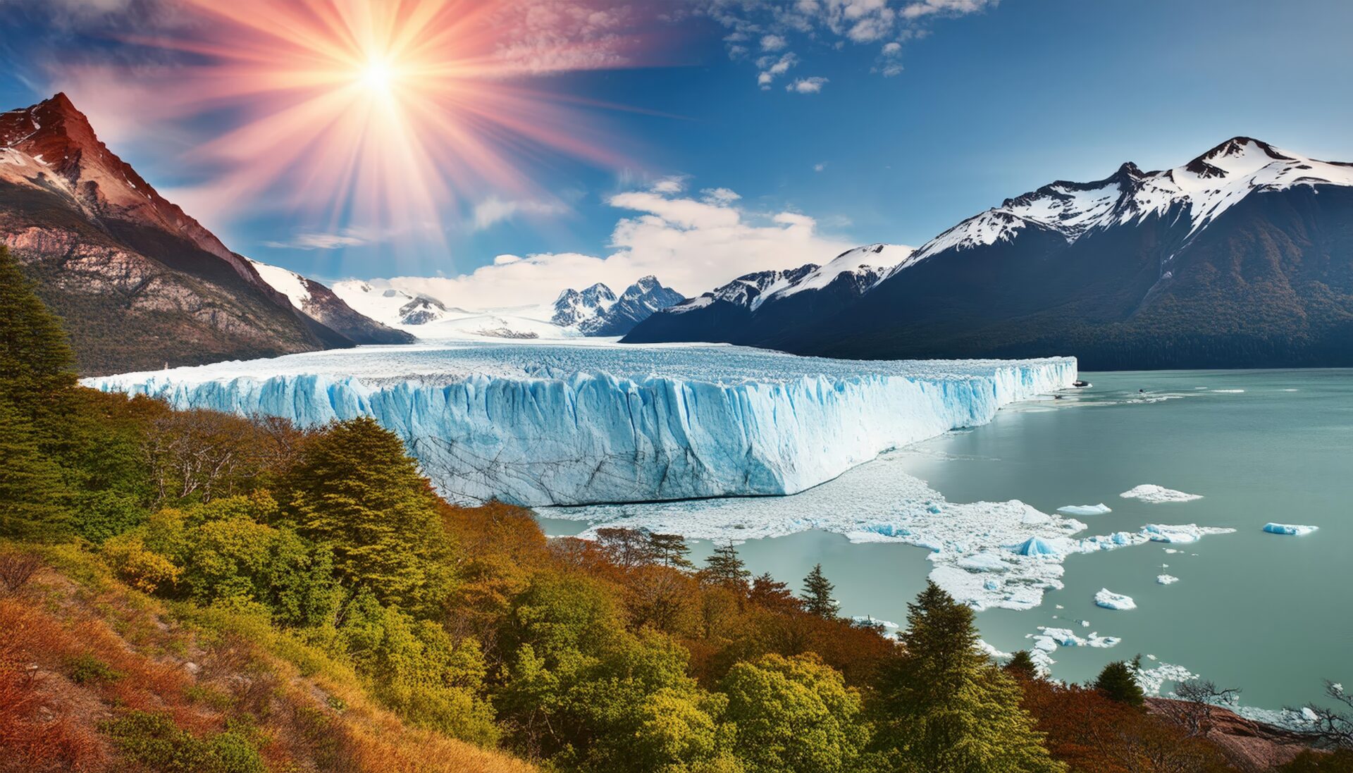 氷河と山脈の絶景