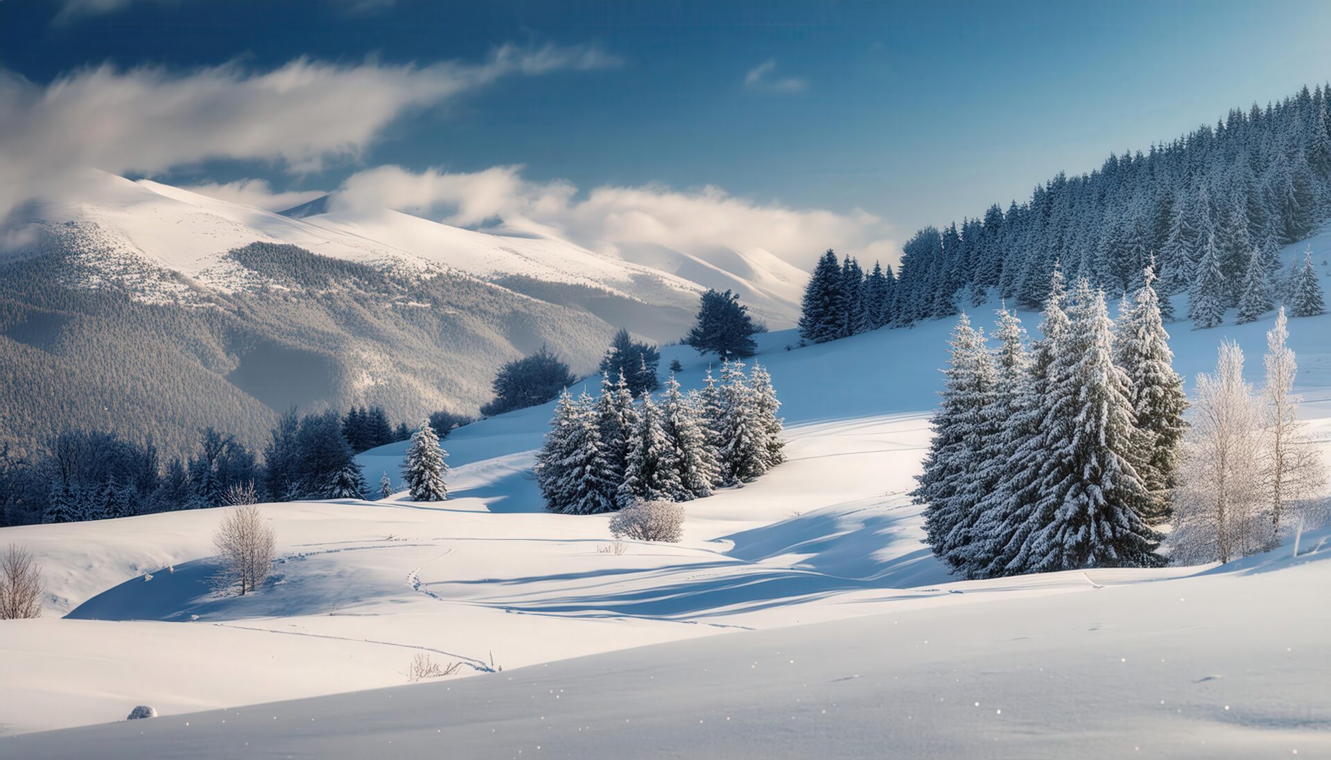 雪原と森の風景