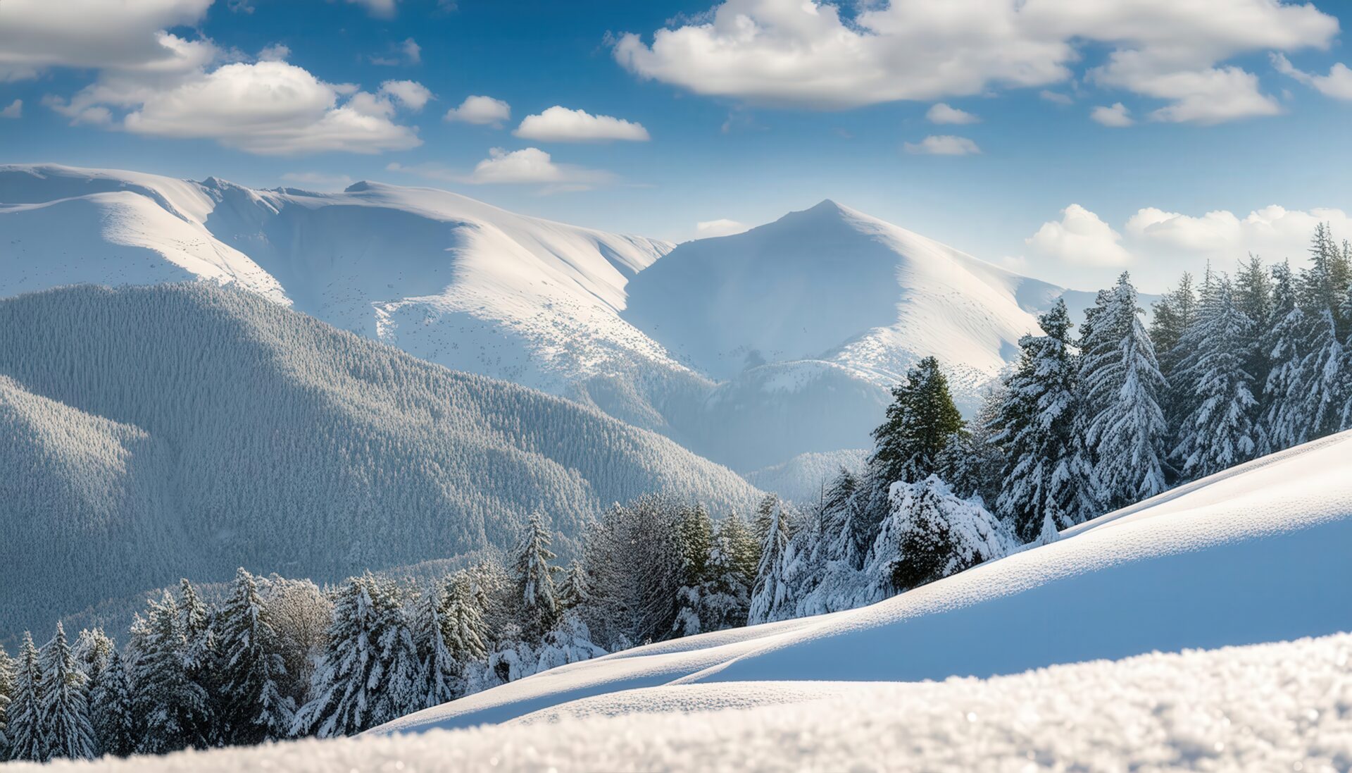 雪山と青空の絶景