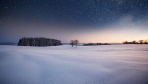 雪原と星空の風景