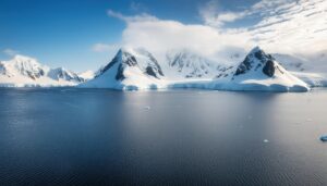 雪山と静かな海