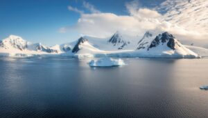 氷山と雪山の海