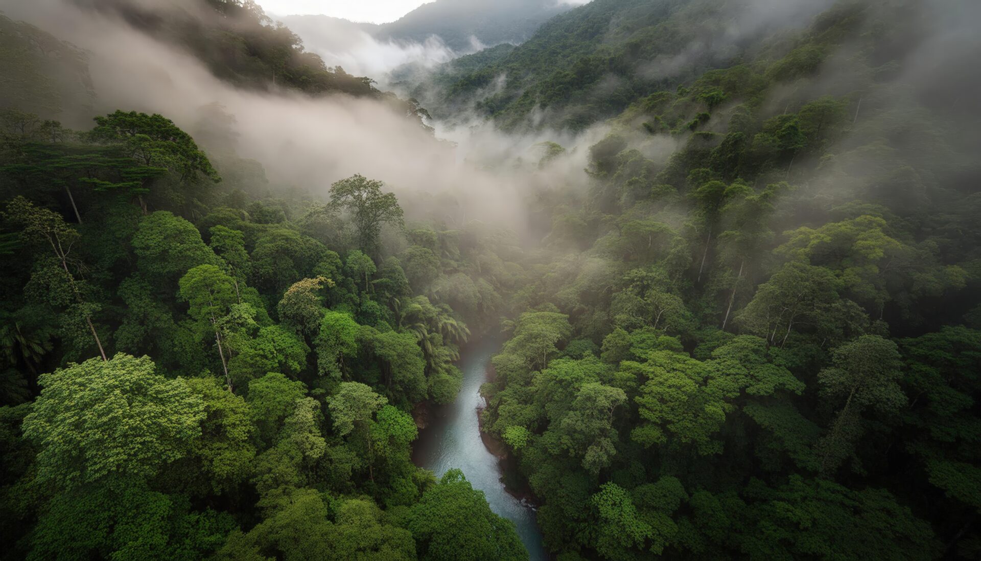 霧のジャングル川