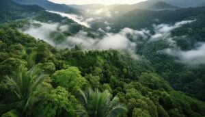 ジャングルの朝霧