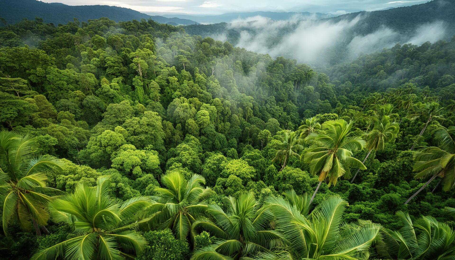 熱帯雨林のヤシの木