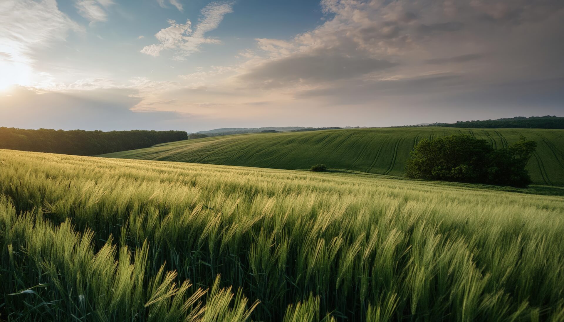 小麦畑の夕暮れ