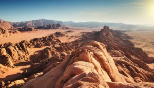 砂漠の山岳地帯