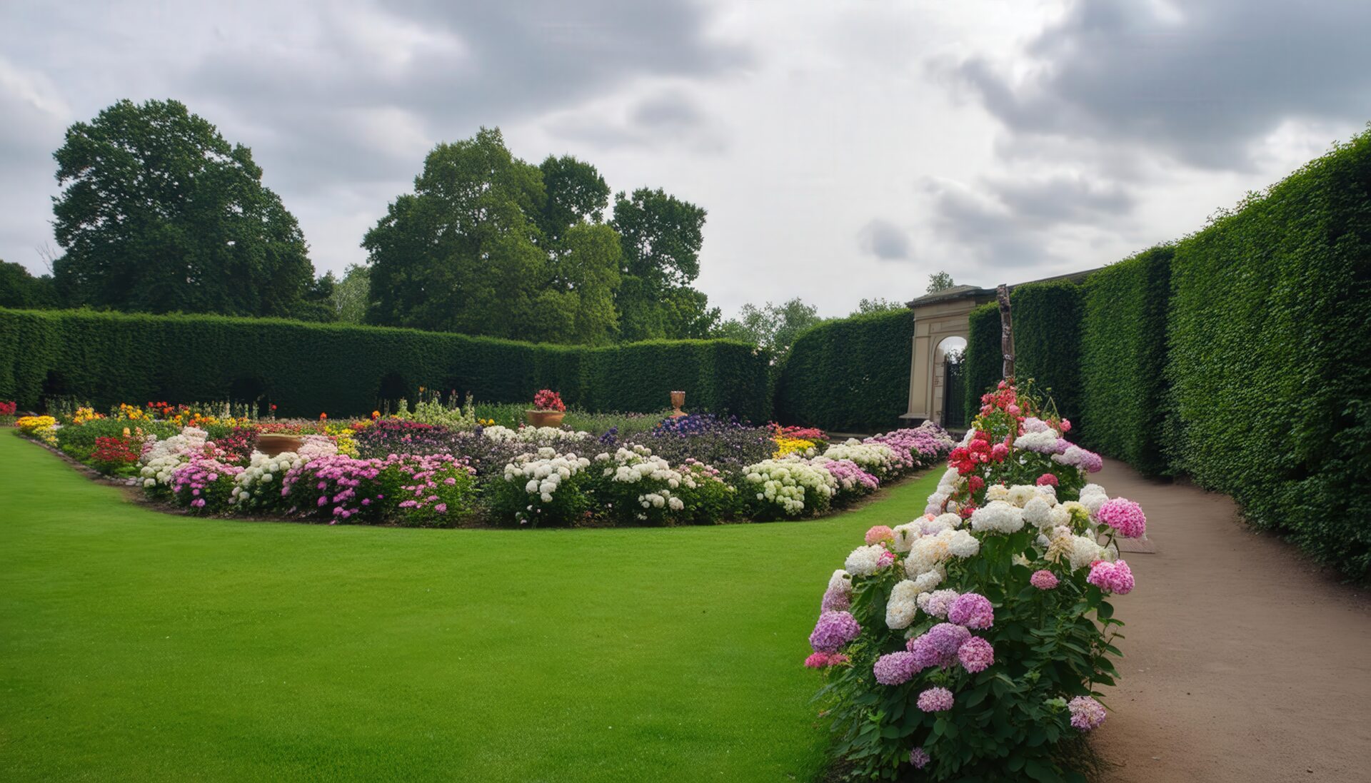 色とりどりの花が咲くガーデン