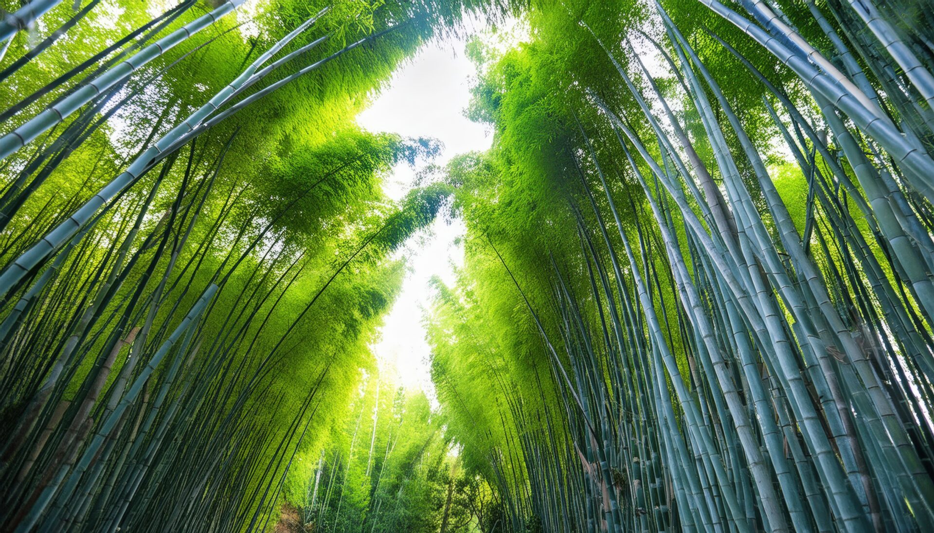 竹林のトンネルと光