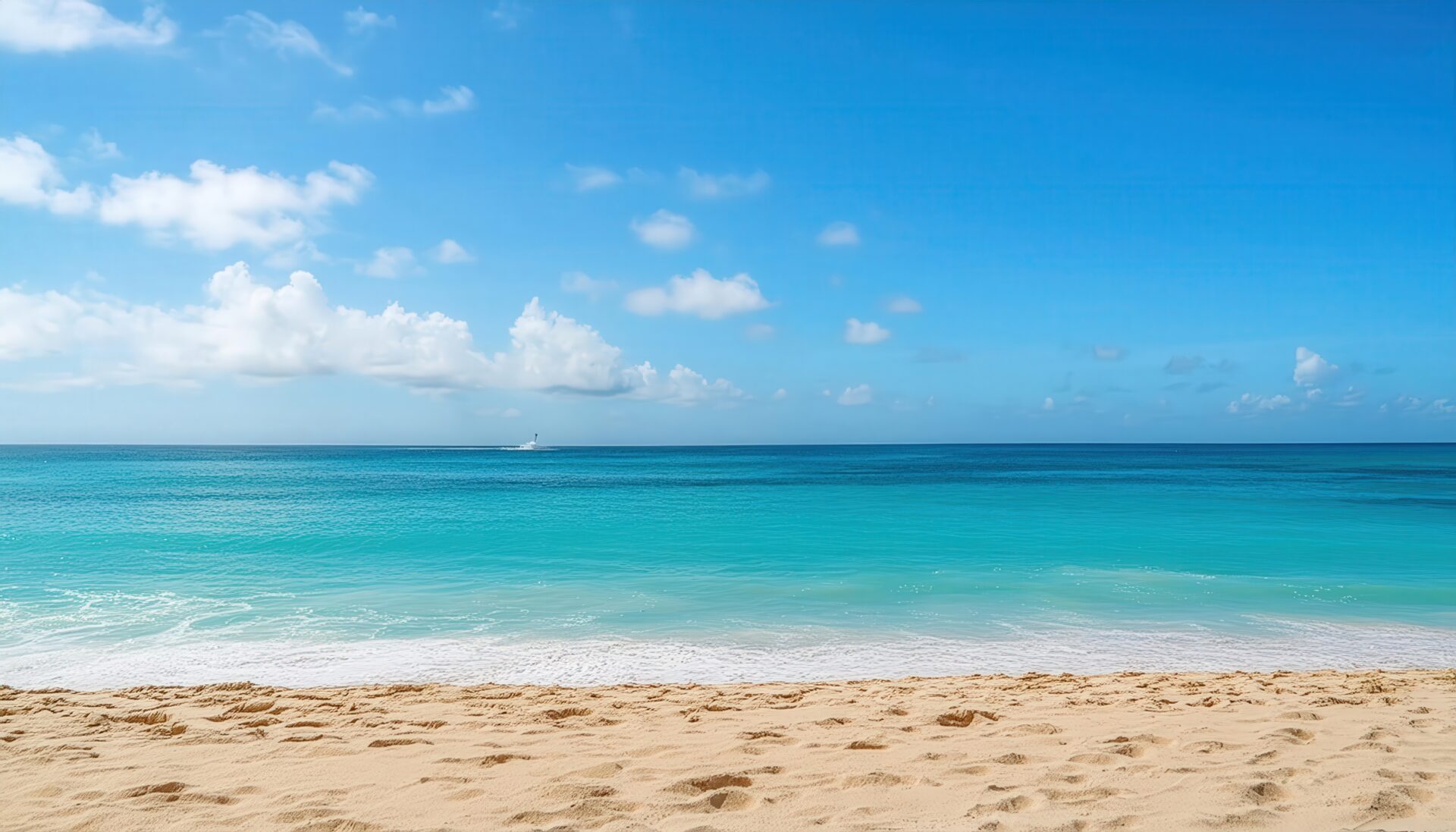 白い砂浜と青い空