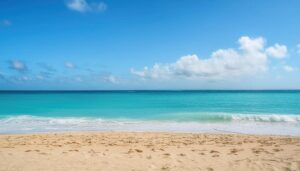 白い砂浜と青い海