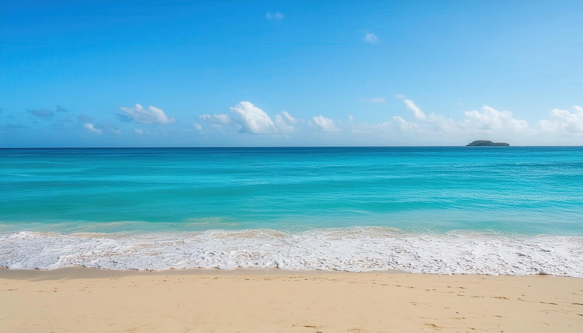 青い海と小さな島