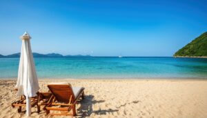 パラソルとビーチチェア