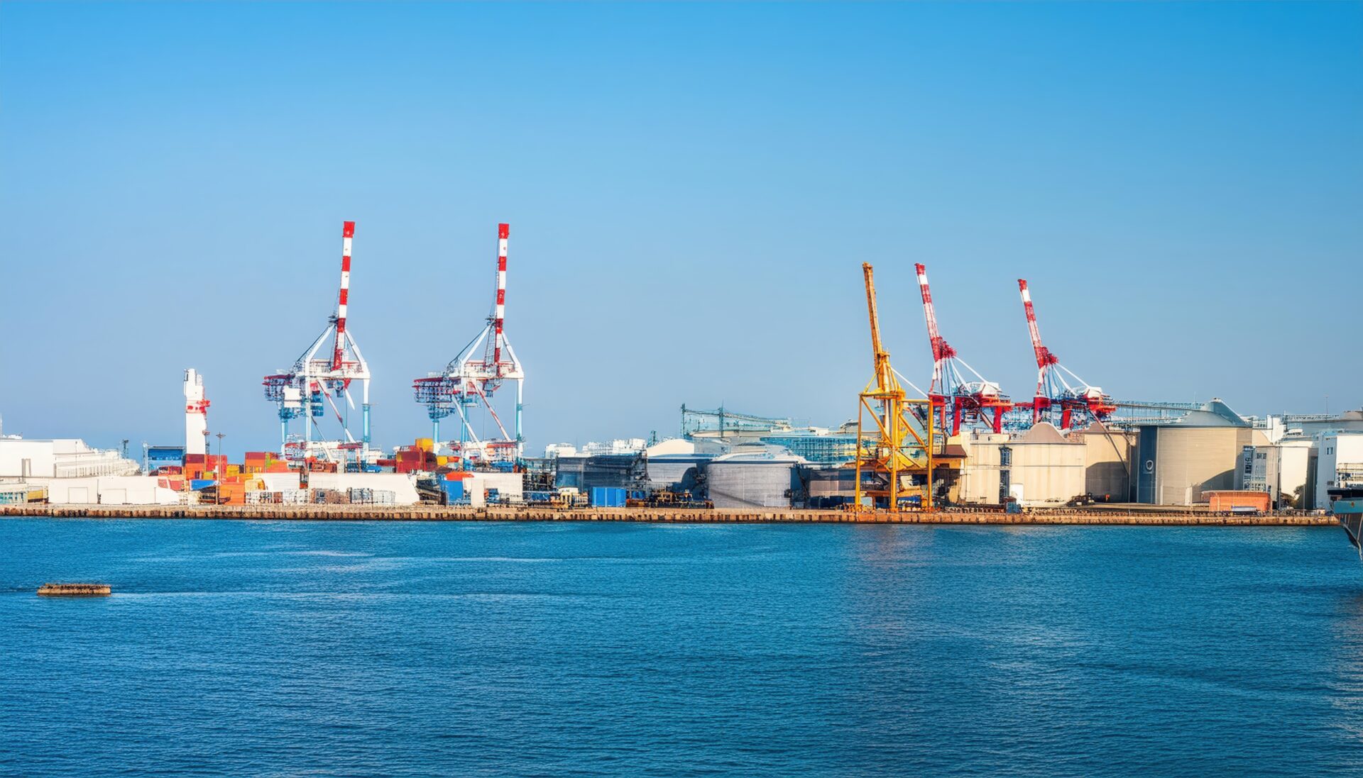 港とクレーン群