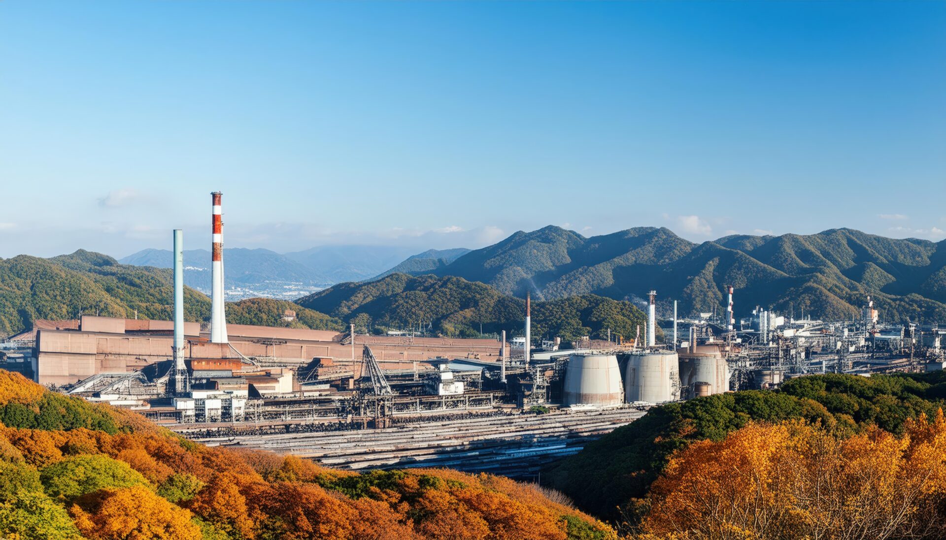 山間の工業地帯