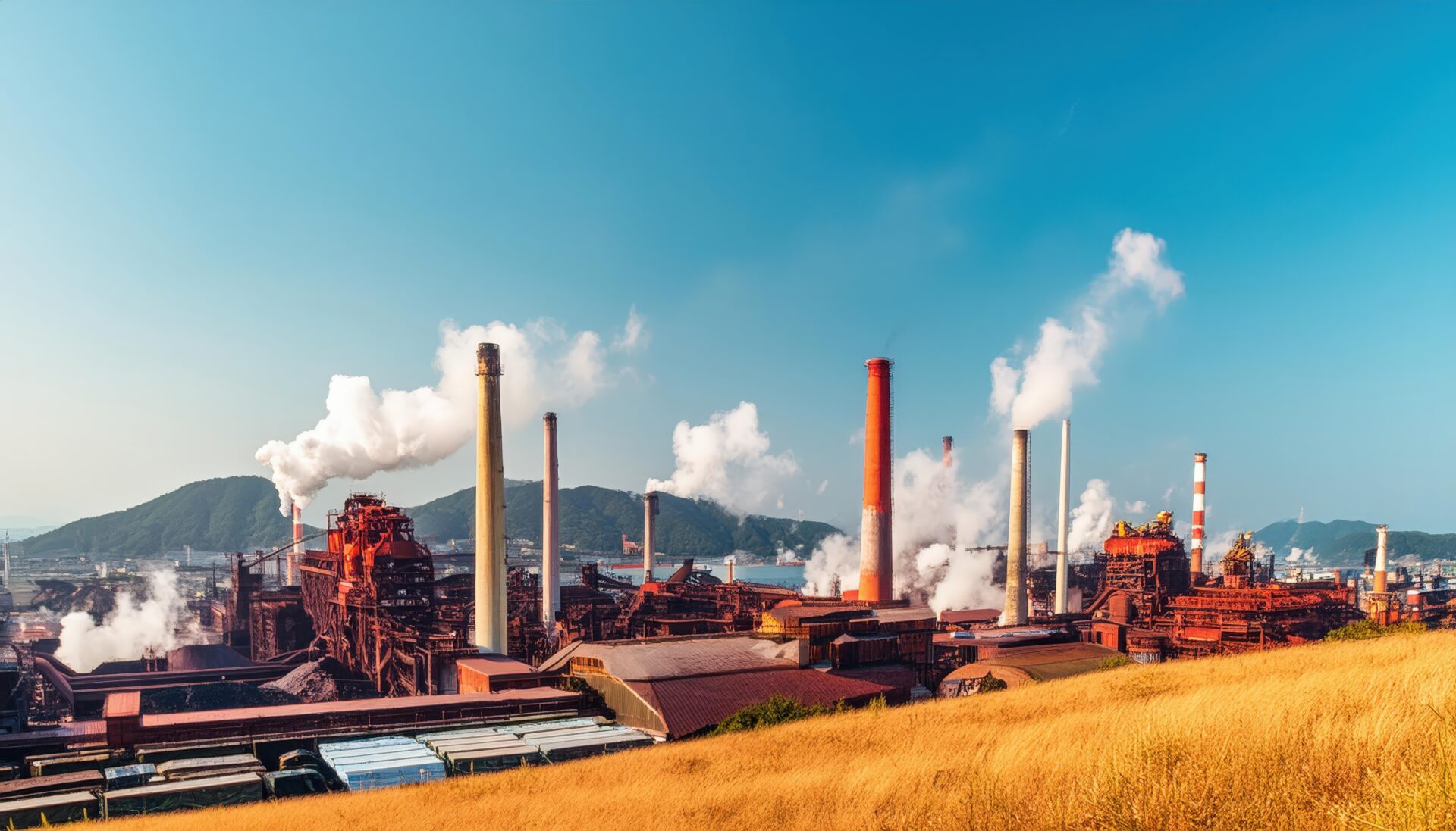 赤茶色の工場群