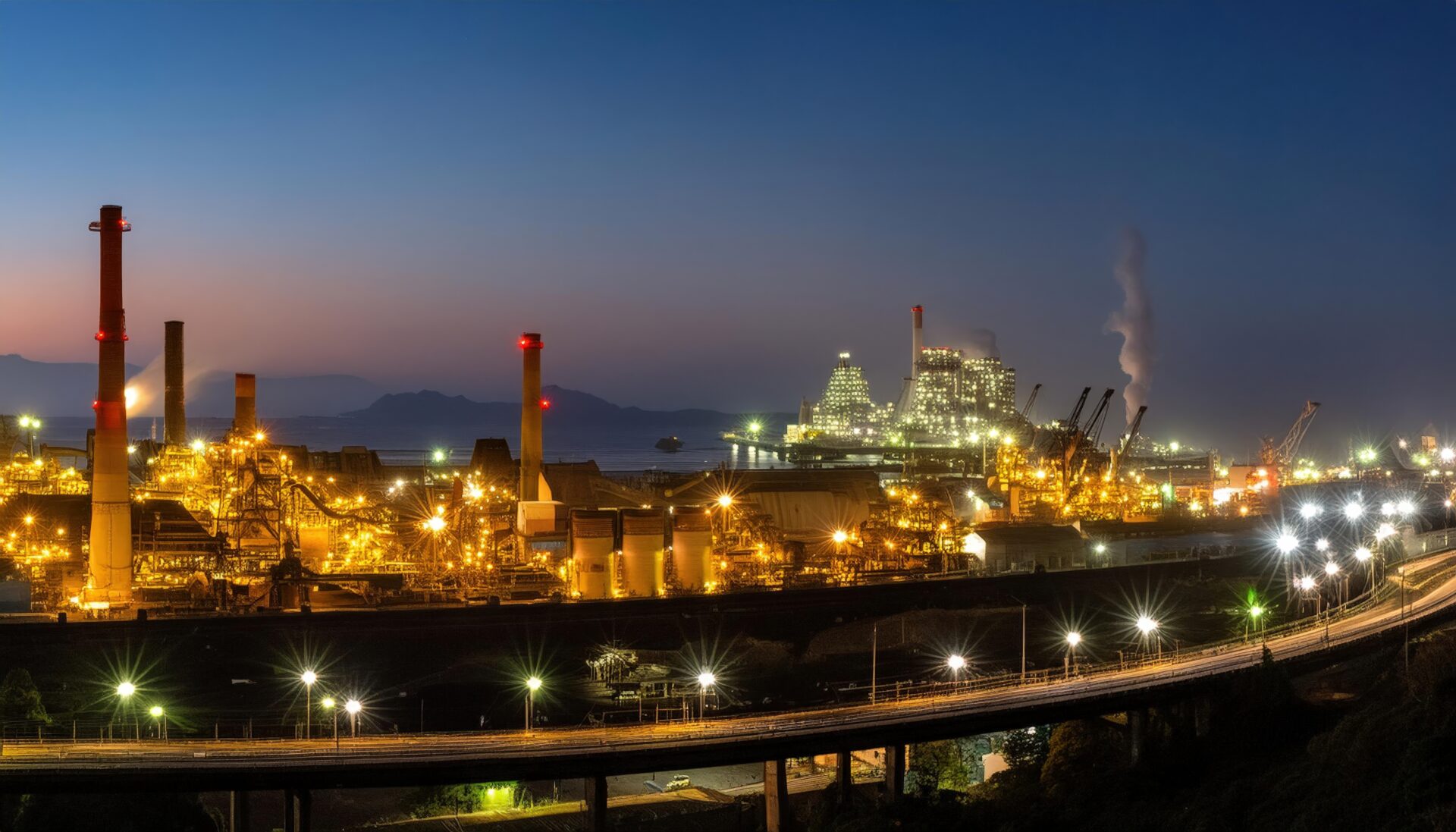 夜景の工業地帯