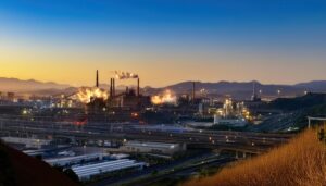 夕暮れの製鉄所