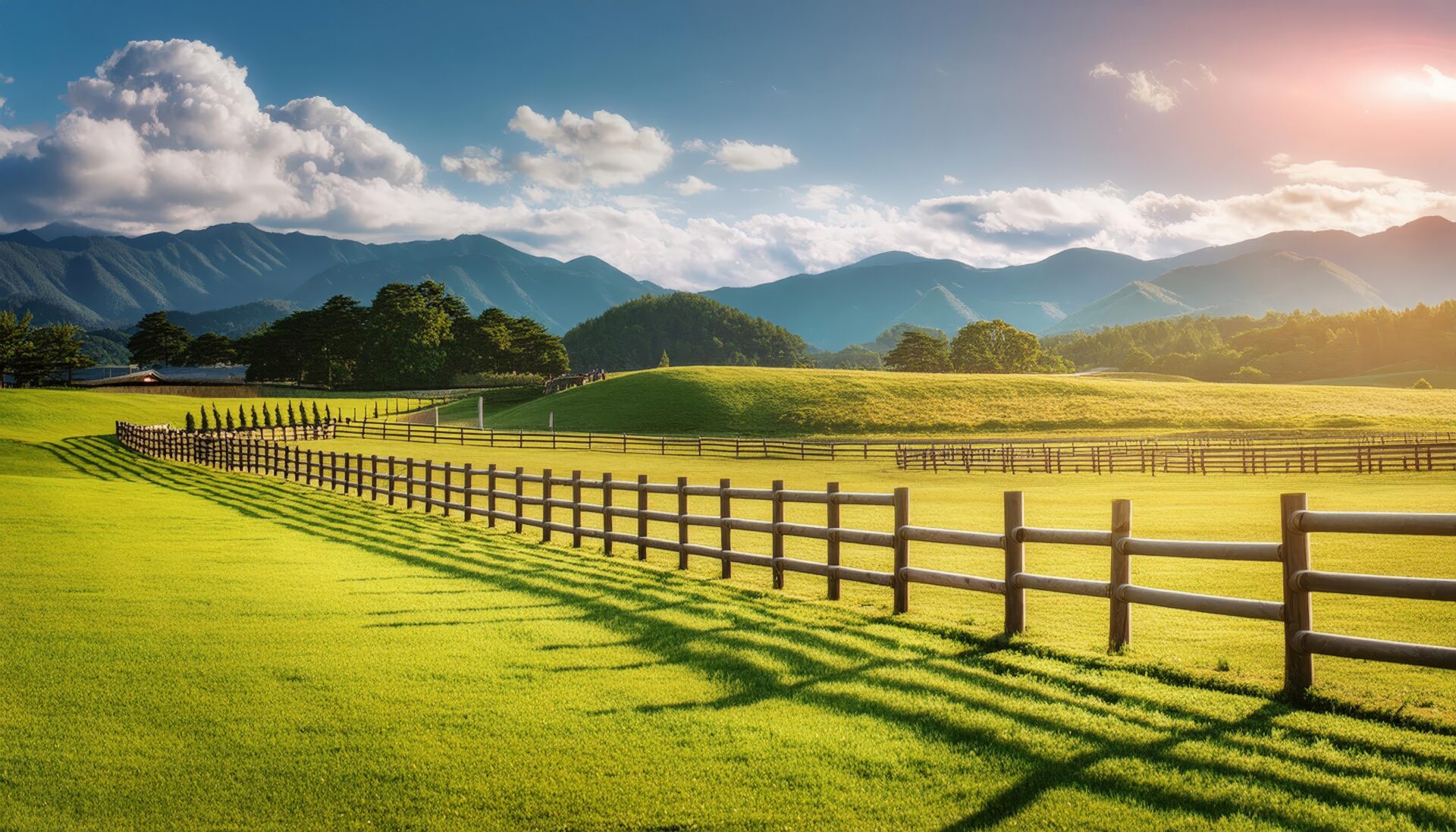 広がる牧場とフェンス