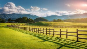 広がる牧場とフェンス