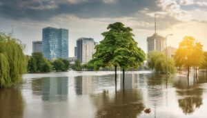 都市部の洪水被害