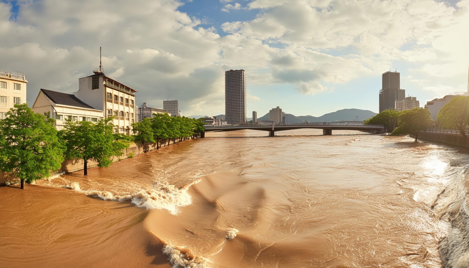 川の氾濫と都市景観