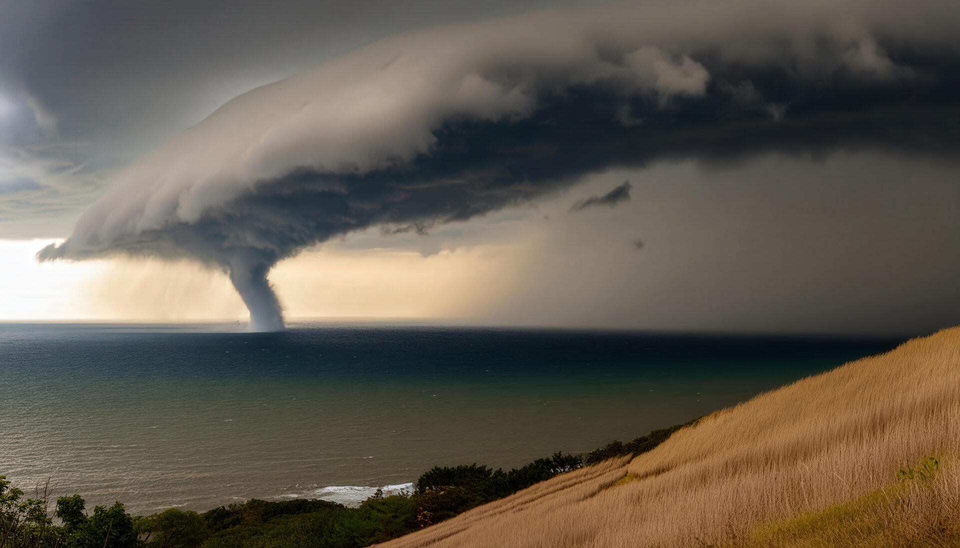 山間部に現れた竜巻