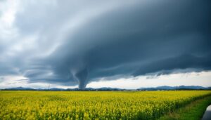 農村エリアに現れた竜巻