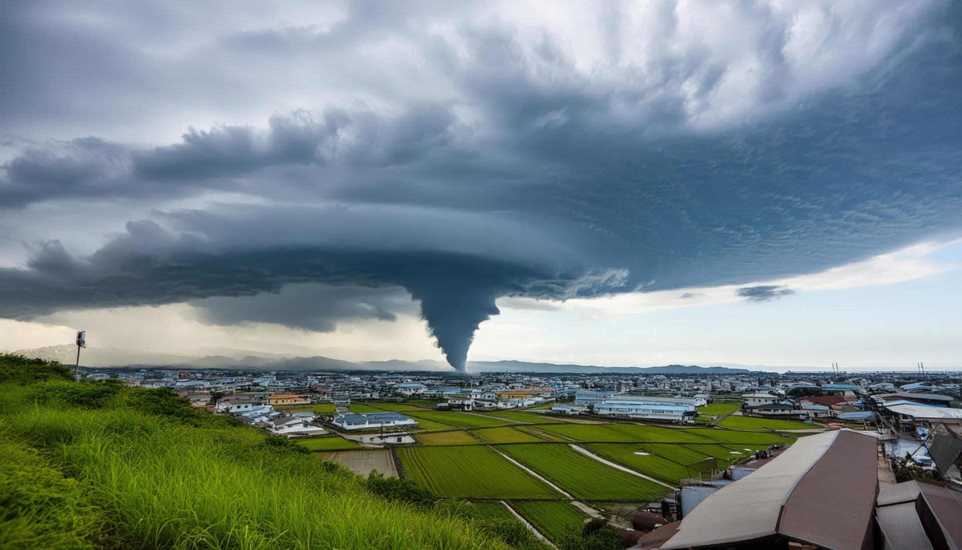 大地に降り立つ竜巻