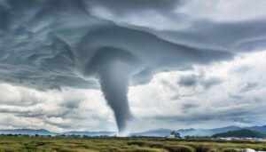 野原と竜巻の接近