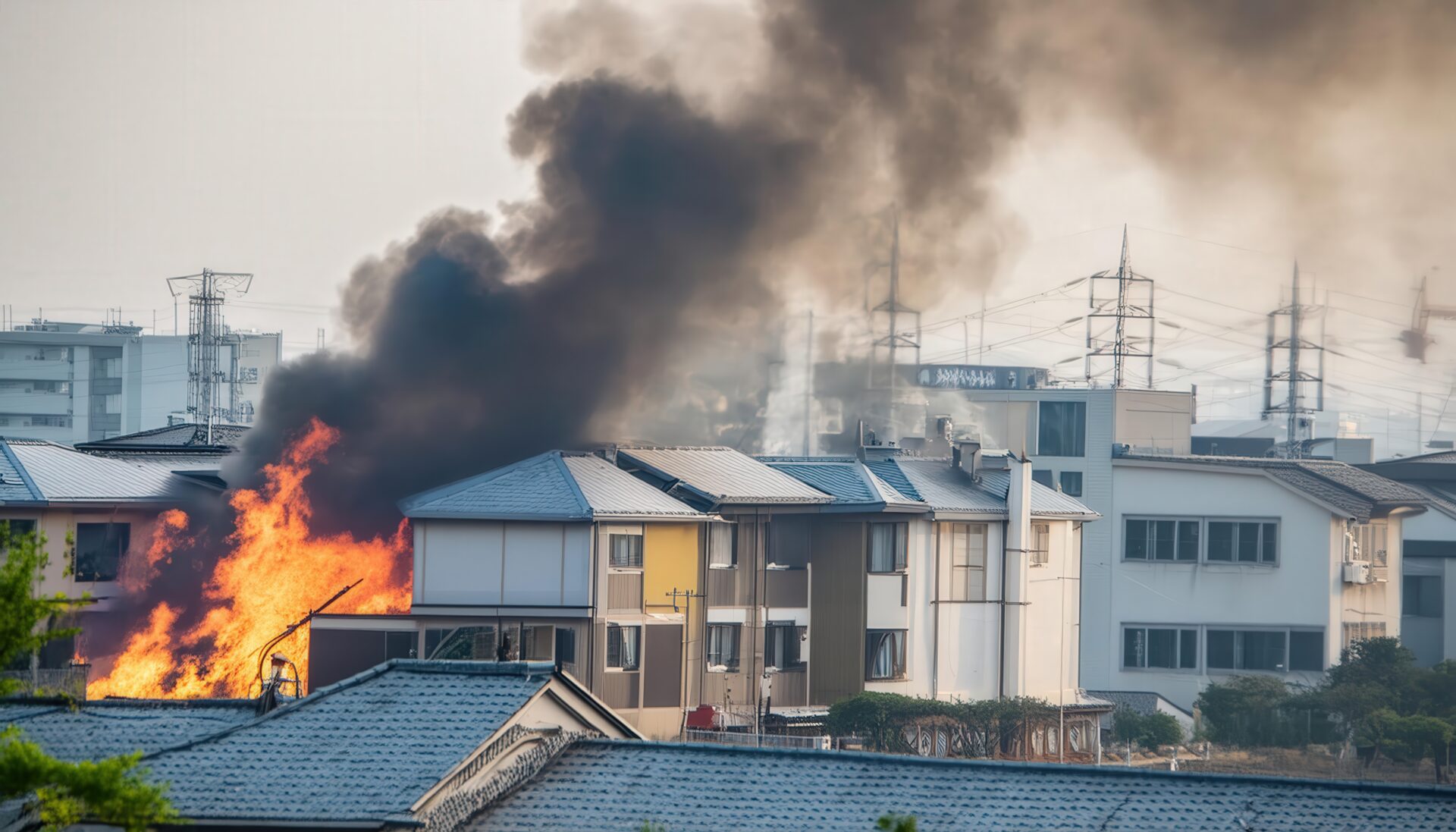 密集地での火災