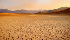 乾いた砂漠の地表