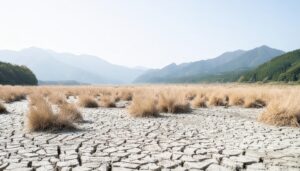 乾いた砂漠の地表