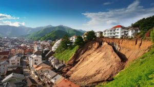 住宅地の大規模地滑り