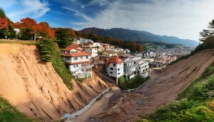 崖崩れによる住宅被害