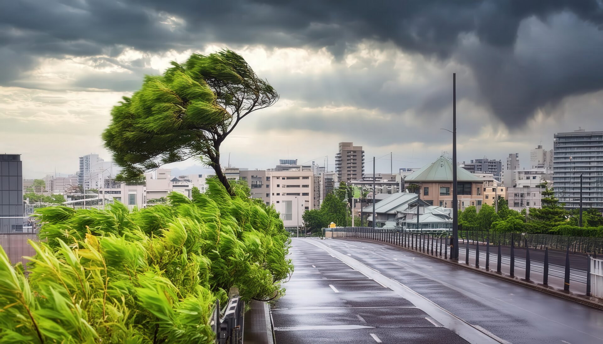 強風による都市の被害