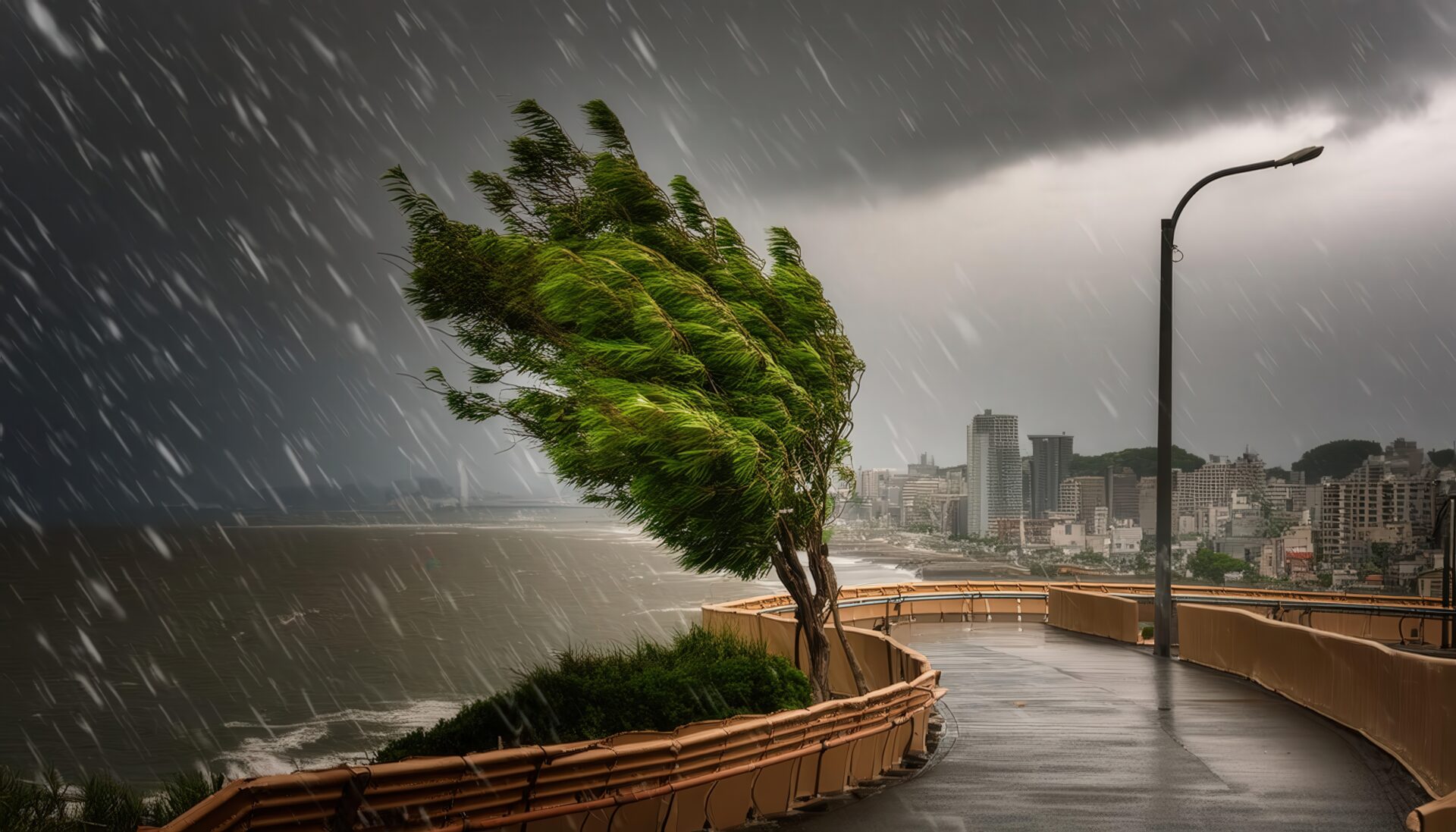 海岸線の台風被害