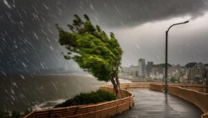海岸線の台風被害