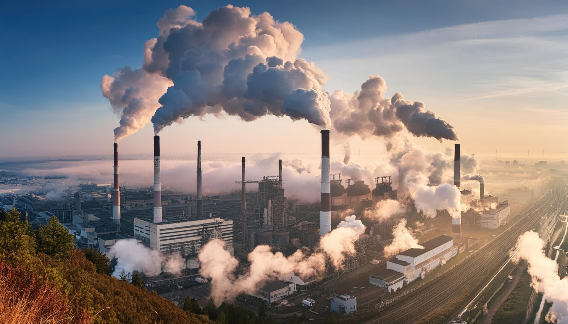 工場と大量の煙