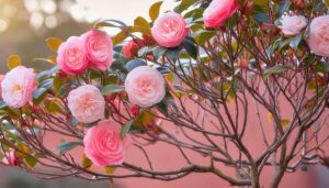 枝に咲く椿の花