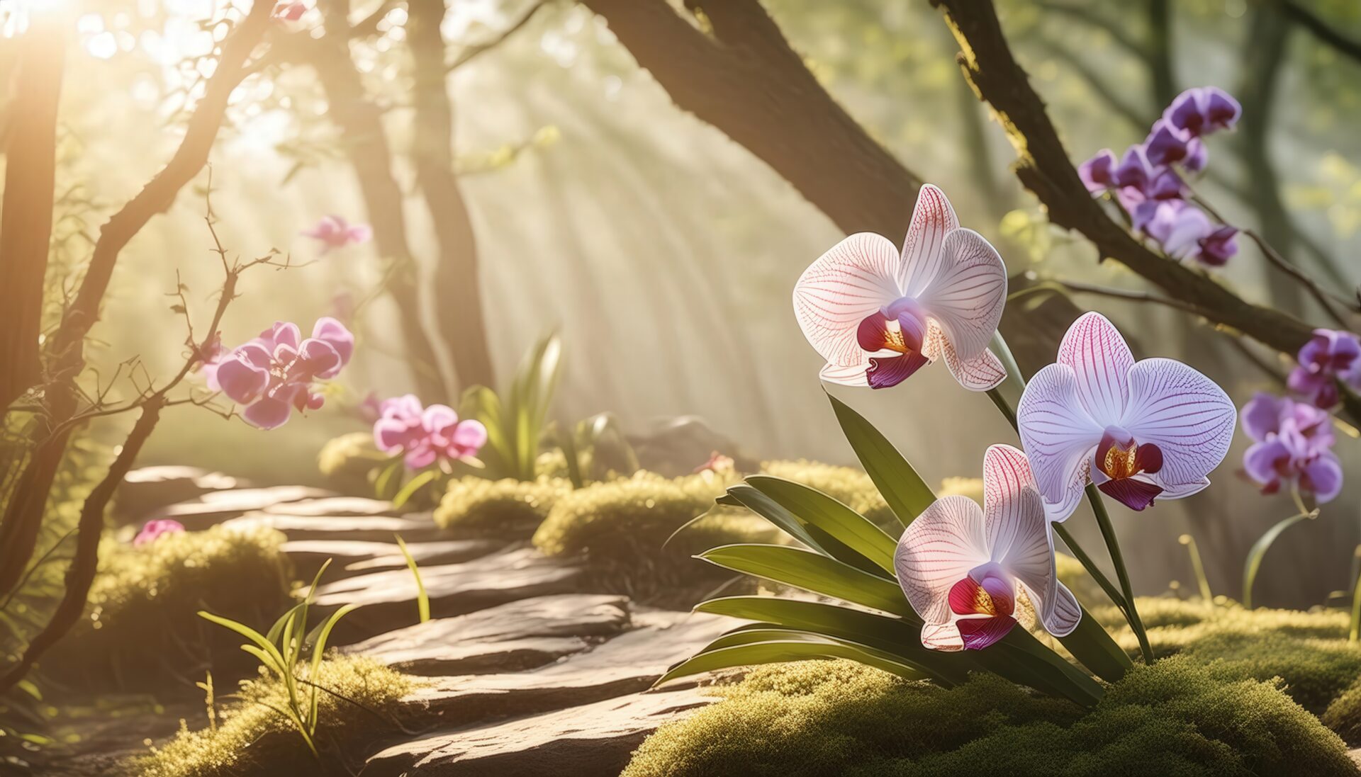 森の中の蘭の花