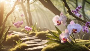 森の中の蘭の花